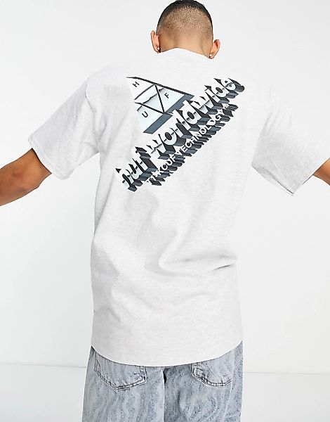 HUF – Peak Tech – T-Shirt in Grau mit Rückenprint günstig online kaufen