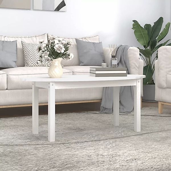 Vidaxl Couchtisch Weiß 110x55x45 Cm Massivholz Kiefer günstig online kaufen