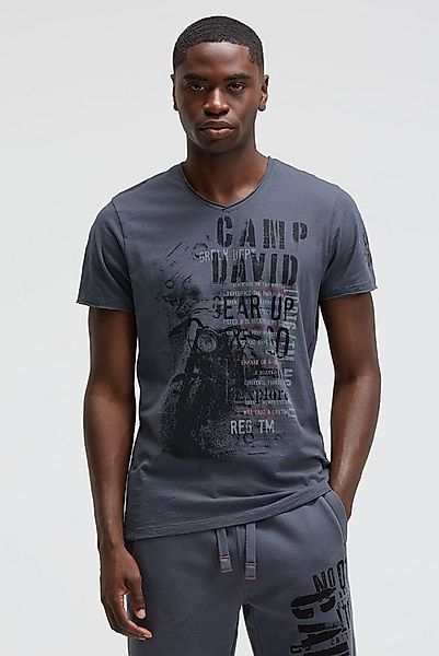 CAMP DAVID V-Shirt mit offenen Kanten günstig online kaufen