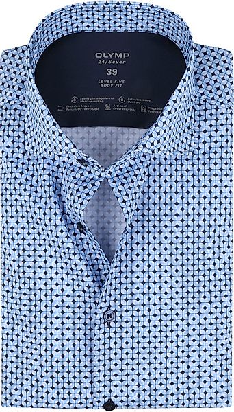 OLYMP Lvl 5 Hemd 24/Seven Dessin Blau - Größe 38 günstig online kaufen