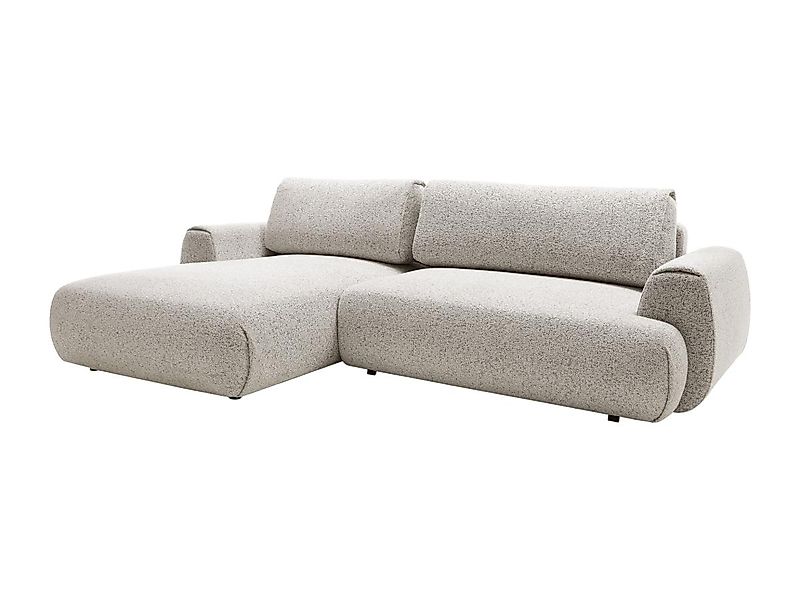 Ecksofa mit Schlaffunktion - Ecke links - melierter Stoff - Grau - MONELIA günstig online kaufen
