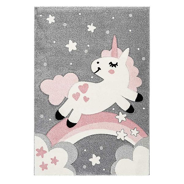 Einhorn Teppich für Kinderzimmer Kurzflor günstig online kaufen