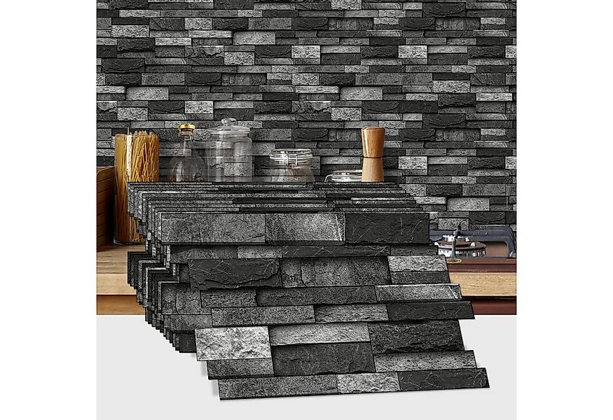 Coonoor Fliesenaufkleber Klebefliesen 12 Stück -24cm x 12cm, 3D Fliesenaufk günstig online kaufen