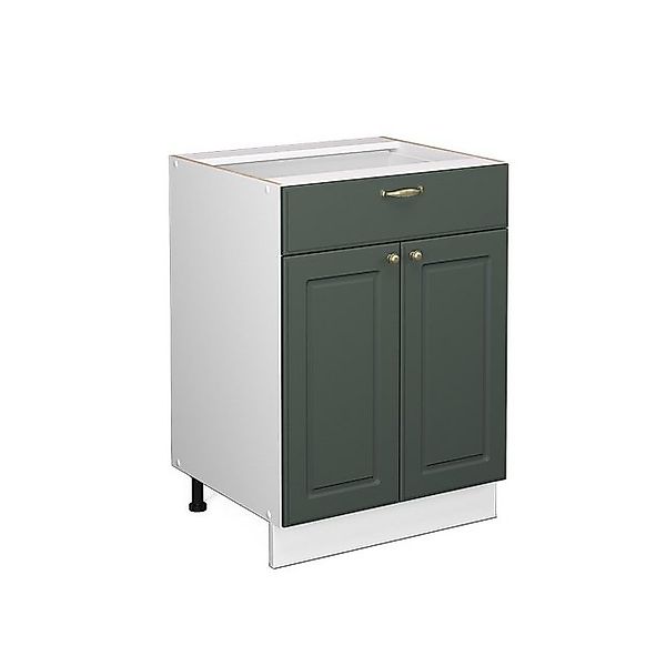 Vicco Badschrank Fame-Line Grün-Gold Landhaus/Weiß 60 x 82 cm mit Schublade günstig online kaufen