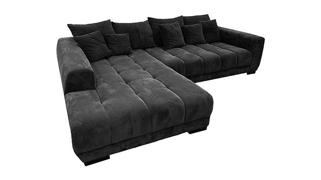 Massivart® Ecksofa ARTEMIS Cord grau / 300 cm / Cordsofa, Nosagunterfederun günstig online kaufen
