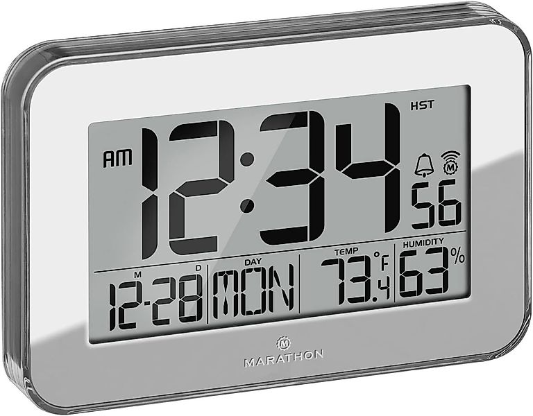 Marathon Hygrometer Atom-Wanduhr, 24-Stunden-Anzeigeformat, Atom-/Funkuhr, günstig online kaufen
