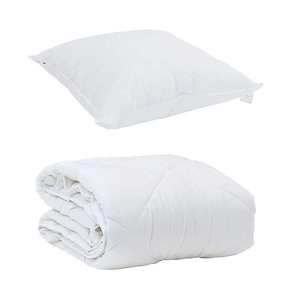 vidaXL Ganzjahresbettdecke mit Kissen 2-Tlg Weiß Mikrofaser 3376567 günstig online kaufen