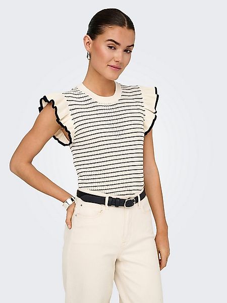 JDY Kurzarmpullover JDYCARICE S/L FRILL PULLOVER KNT NOOS günstig online kaufen