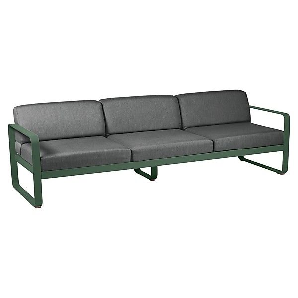 Bellevie 3-Sitzer Lounge-Sofa 02 Zederngrün A3 Graphitgrau günstig online kaufen