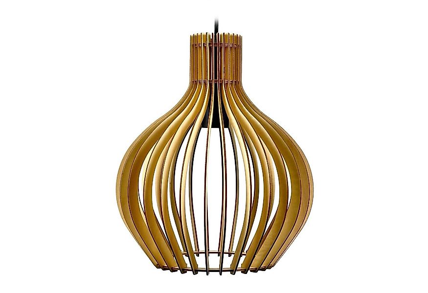 relaxdays Hängeleuchte Hängelampe mit Holzlamellen günstig online kaufen