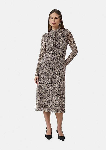 comma Midikleid Kleid Hochgeschlossenes Midi-Kleid aus Mesh günstig online kaufen