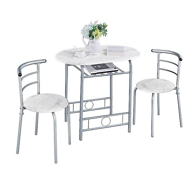 Yaheetech Esszimmer-Set Essgruppe mit 2 Stühlen, Esszimmergruppe 3-teilig günstig online kaufen