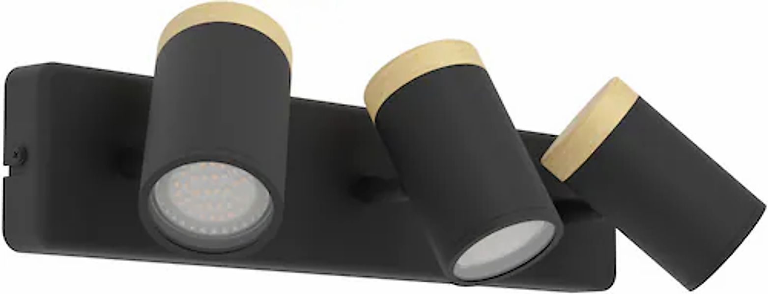 EGLO Deckenspot »CONSUMA Spotlampe - Stahl, Holz - GU10 - 3X3W - IP44« GU10 günstig online kaufen