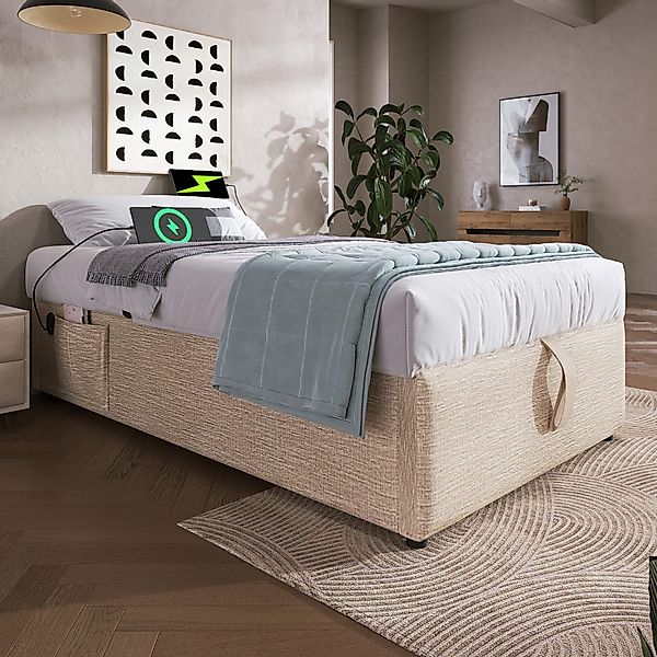 TavilaEcon Boxspringbett mit USB- C und günstig online kaufen