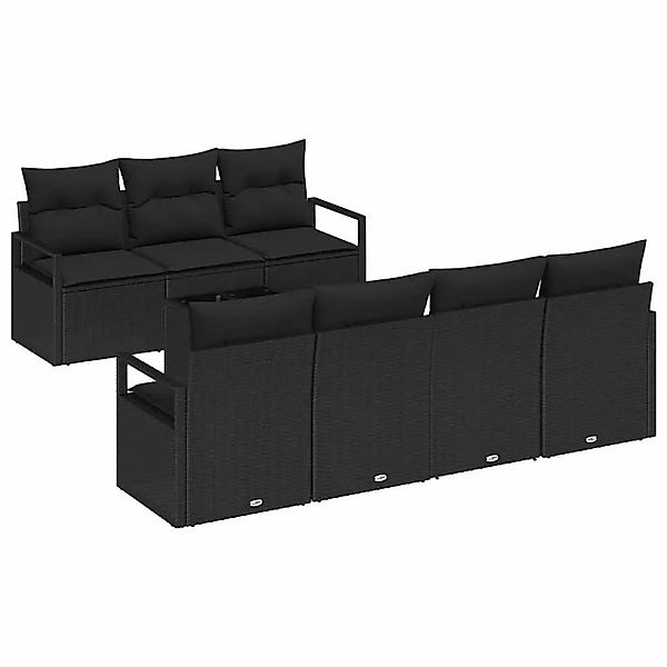 vidaXL Sofa Set 8-Tlg Schwarz Poly-Rattan 3346293 günstig online kaufen