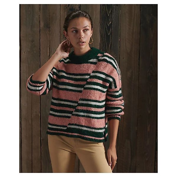 Superdry Chunky Mismatched Stripe Pullover 2XS Burlington Green Stripe günstig online kaufen