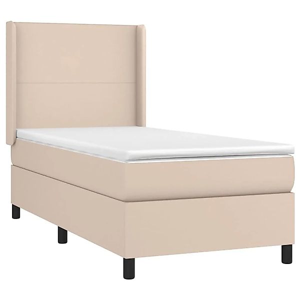 vidaXL Boxspringbett mit Matratze & LED Cappuccino-Braun 90x200cm 3139246 günstig online kaufen