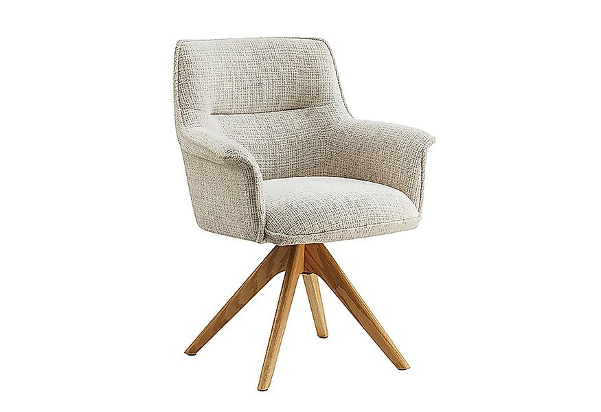 riess-ambiente Drehstuhl LE GRAND beige / natur - Chenille, Eiche, Massivho günstig online kaufen