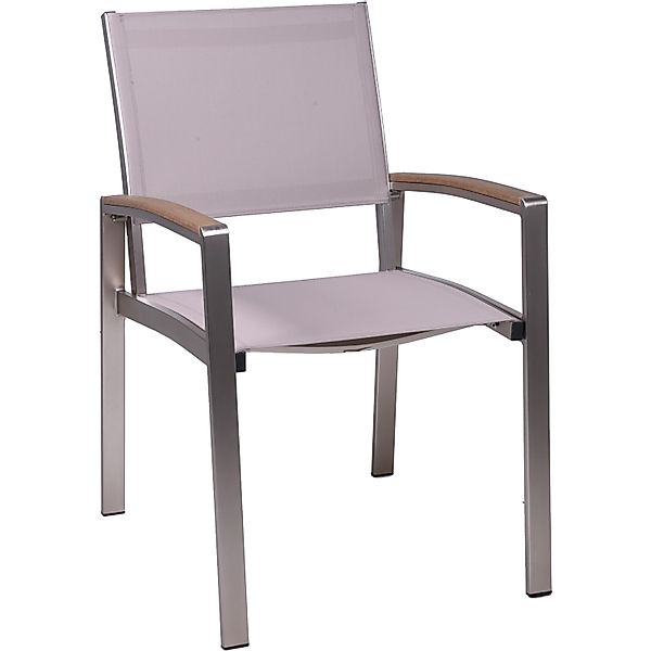 Garden Pleasure Stapelstuhl FLORENCE Aluminium mit Armlehnen Champagner 2er günstig online kaufen