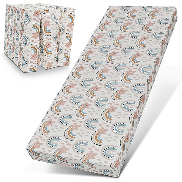 ELONEO Klappmatratze Gästematratze faltbar, 75x195x15 cm, Regenbogen günstig online kaufen