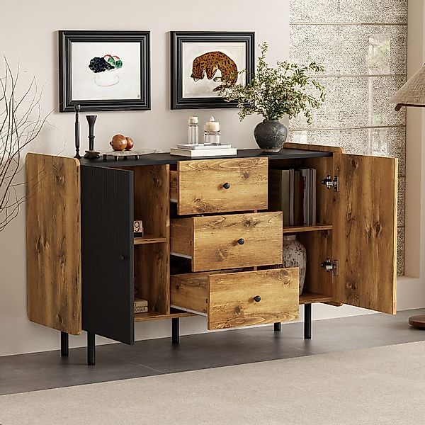 PXloue Sideboard Kommode Altholzoptik mit 2 günstig online kaufen
