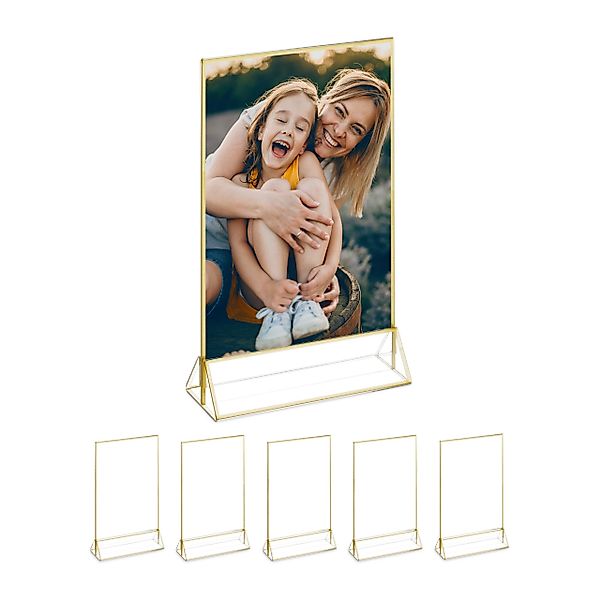 relaxdays Einzelrahmen 6er Set Tischaufsteller DIN günstig online kaufen