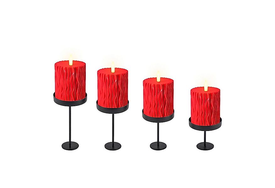 Spetebo Kerzenhalter Magnet Kerzenhalter schwarz 4er Set - H 12 / 10 / 8 / günstig online kaufen