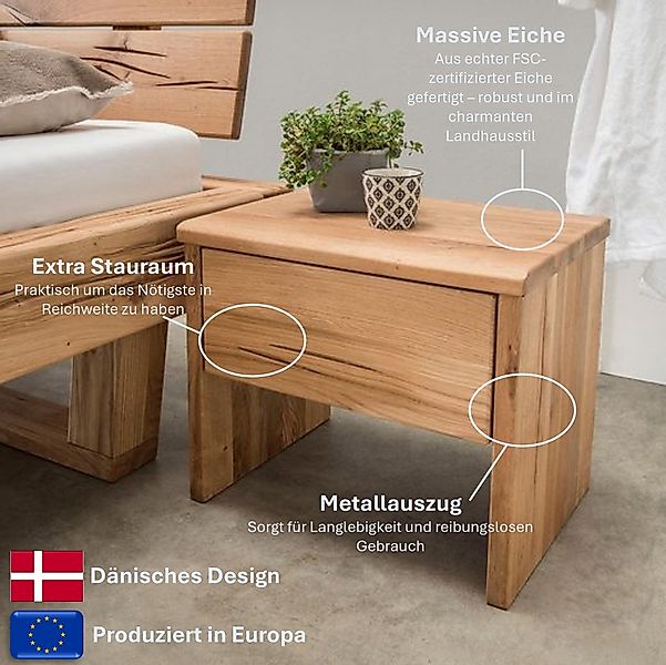 Home affaire Nachtkonsole "Ultima Balkenbett Doppelbett, Füße mit Kufenform günstig online kaufen