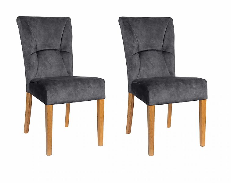 Home affaire 4-Fußstuhl "Henry" (Set) 2 Stk. Samtvelours Sitz und Rücken ge günstig online kaufen