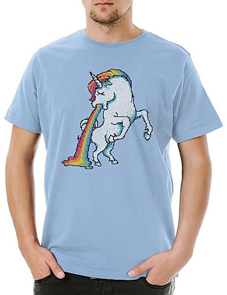 Urban Backwoods Print-Shirt Urban Backwoods Pixel Unicorn Puke Herren T-Shi günstig online kaufen