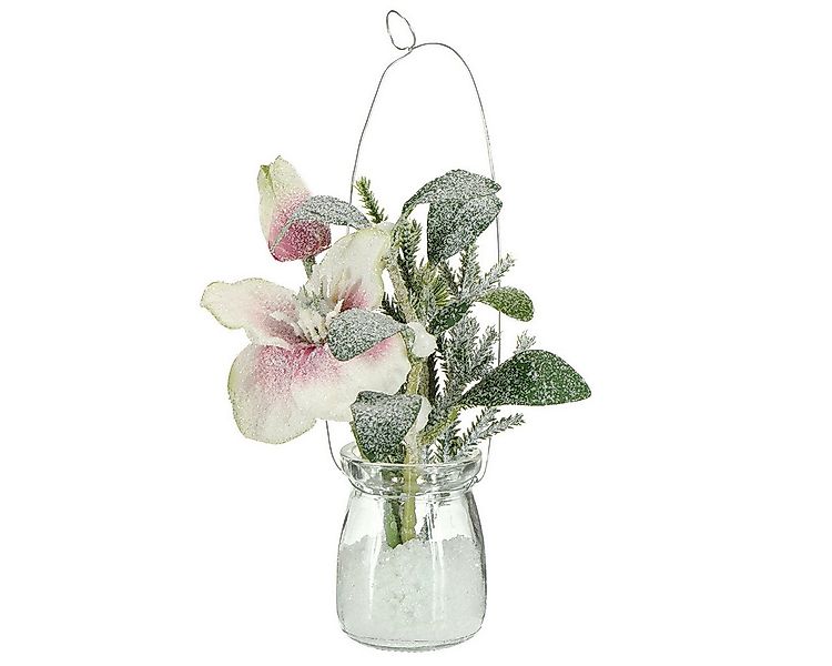 Winterliche Kunstpflanze Künstliche Christrose im Glas für elegante Winterd günstig online kaufen