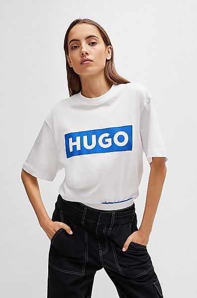 HUGO Blue T-Shirt "Nico" mit großem Logo-Print, Unisex günstig online kaufen