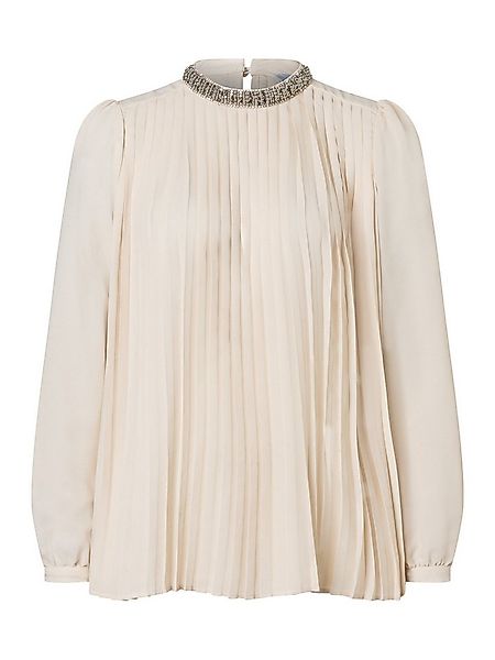 MORE&MORE Klassische Bluse edle, weite, Plissée-Bluse, Schmuckkragen günstig online kaufen
