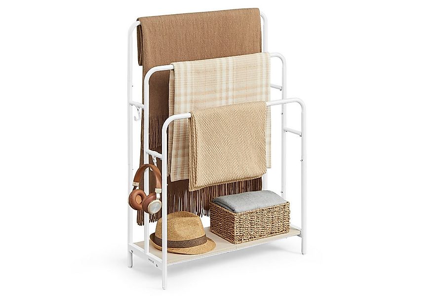 VASAGLE Handtuchleiter Handtuchhalter Handtuchständer, 3 Stangen, 2 Haken günstig online kaufen