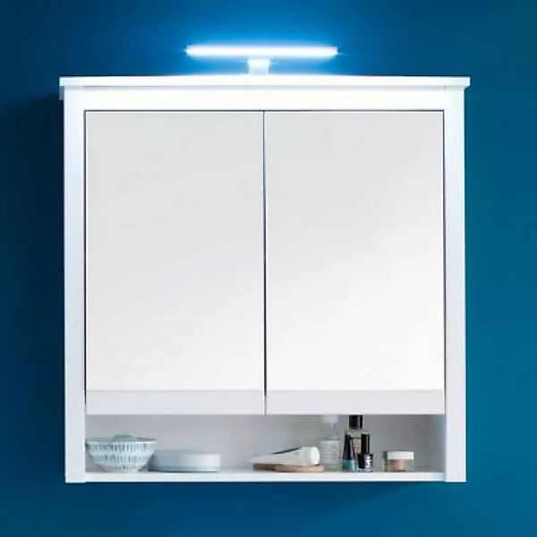 Lomadox Badezimmer Spiegelschrank inkl. LED-Beleuchtung OLOT-19 in Weiß, B/ günstig online kaufen