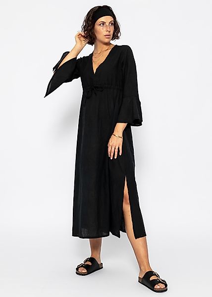 SASSYCLASSY Midikleid Baumwollkleid mit Schlitz und günstig online kaufen