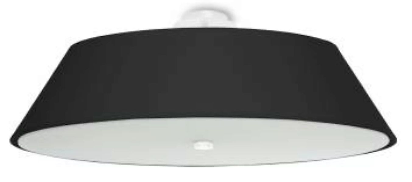 Schwarze Deckenlampe Stoff Glas Ø 70 cm Modern 5x E27 günstig online kaufen