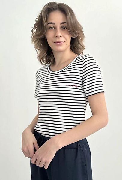 Zuckerwatte T-Shirt maritime Optik, Rundhalsshirt mit Streifen aus Baum günstig online kaufen