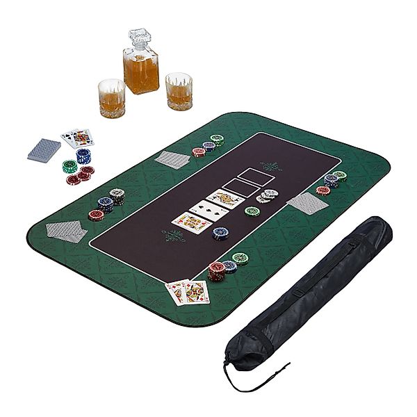 relaxdays Spieltisch Pokermatte 100x60, Grün günstig online kaufen