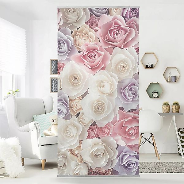home24 Raumteiler Pastell Paper Art Rosen günstig online kaufen