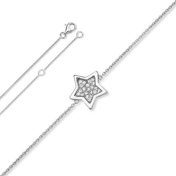 ONE ELEMENT Silberkette "Zirkonia Stern Halskette aus 925 Silber 45 cm Ø", günstig online kaufen