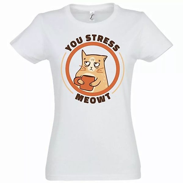 Youth Designz T-Shirt YOU STRESS? MEOWT Damen Shirt Mit Lustigem Aufdruck günstig online kaufen
