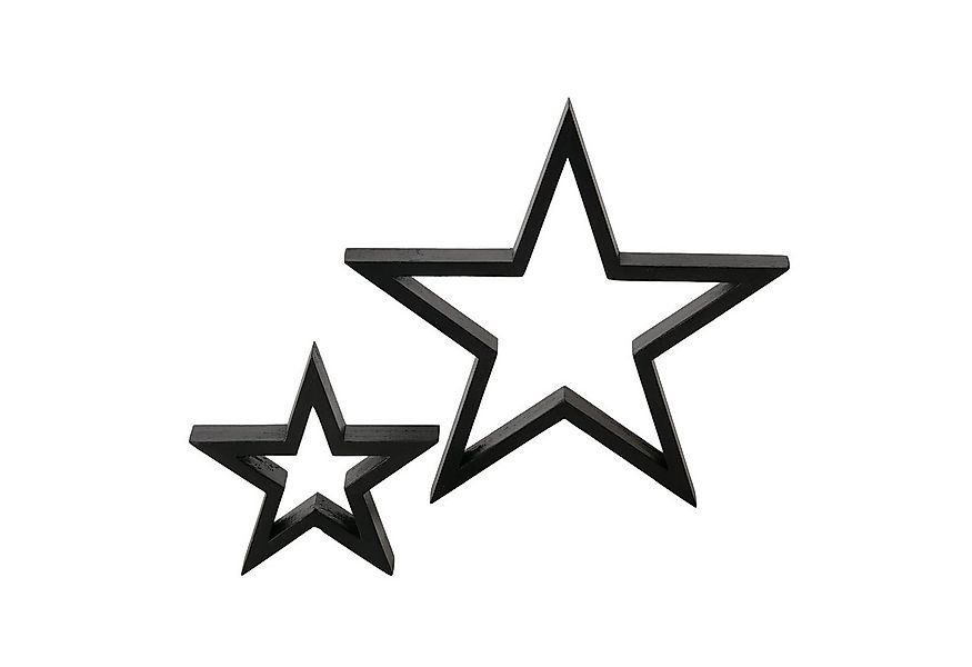 Spetebo Dekofigur Holz Stern schwarz 2er Set zum Hinstellen (2er Set, 1 St. günstig online kaufen