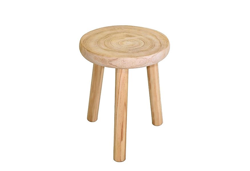 Spetebo Blumenhocker aus Holz mit 3 Beinen - rund naturbelassen (Größe wähl günstig online kaufen