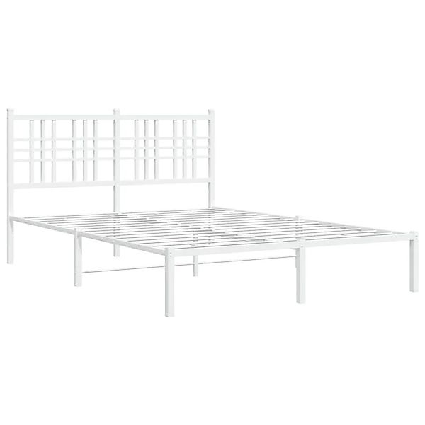 vidaXL Bettgestell mit Kopfteil Metall Weiß 120x190 cm 376370 günstig online kaufen