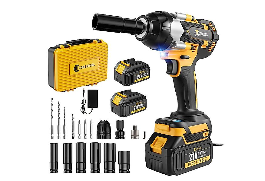 CONENTOOL Akku-Schlagschrauber 1200Nm, 1/2 Zoll Bürstenloser Schlagschraube günstig online kaufen