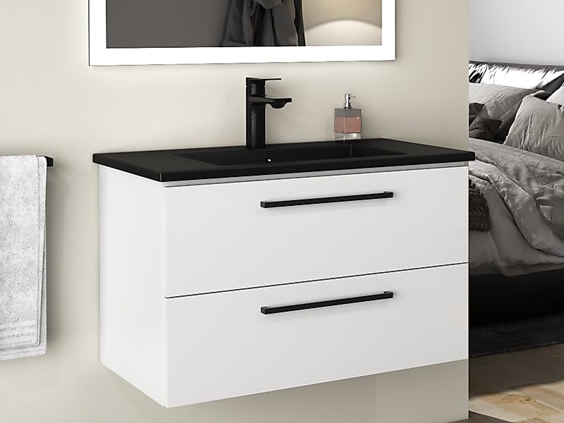Aqua Bagno Badmöbel-Set Badschrank mit Waschbecken günstig online kaufen