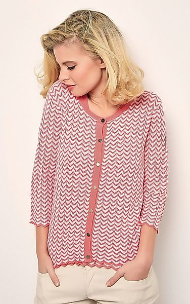 Passioni 2-in-1-Strickjacke Twinset in Häkel-Optik günstig online kaufen