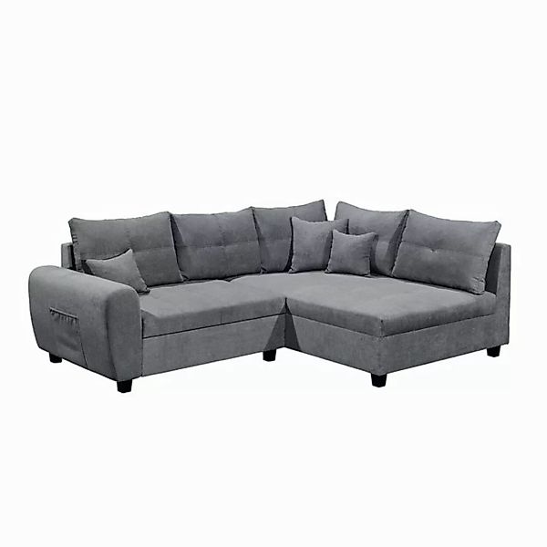 Lomadox Ecksofa LEICESTER-09, anthrazit 248x87x176 cm günstig online kaufen