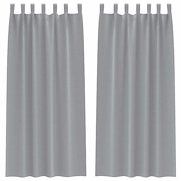 vidaXL Verdunkelungs-Vorhänge mit Ringen Hellgrau Polyester 4107566 günstig online kaufen